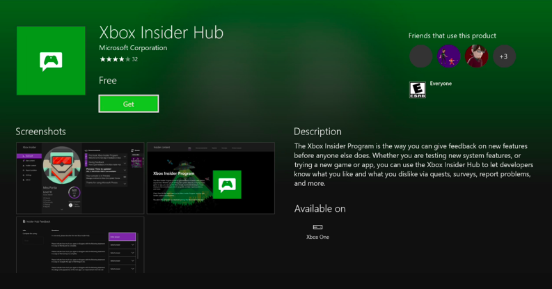 Xbox insider hub